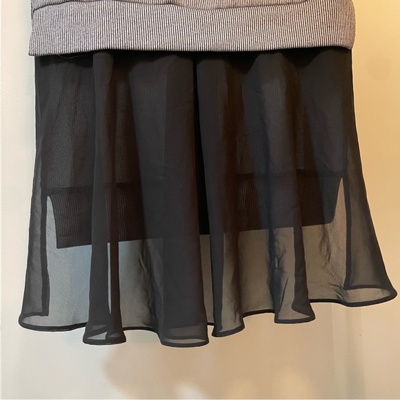 French Connection pin stripe knit sweater vest w/ chiffon drape vest size S - Picture 3 of 16